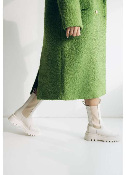Черевики Челсі зимові шкіряні світло-бежеві Aidini