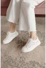 Макасіни шкіряні білі Aidini
