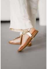 Босоніжки шкіряні золото Aidini