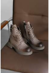 Черевики зимові шкіряні тауп Aidini